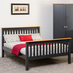 Monaco Grey and Oak Pine High Foot End Bed Frame (4'6" Double)