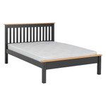 Monaco Grey and Oak Pine Low Foot End Bed Frame (4'6" Double)