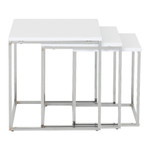 Charisma White Gloss and Chrome Nest of Tables