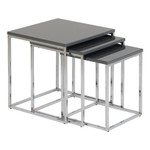 Charisma Grey Gloss and Chrome Nest of Tables