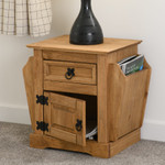 Corona Pine 1 Drawer Magazine Side Table