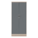 Nevada Grey Gloss and Oak 2 Door Wardrobe