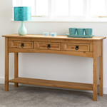 Corona Pine 3 Drawer Console Table