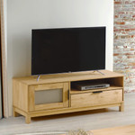 Corona Pine and Rattan 1 Door 1 Drawer TV Unit