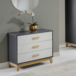 Cleveland White, Grey and Oak Effect 3 Drawer Chest