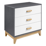 Cleveland White, Grey and Oak Effect 3 Drawer Chest