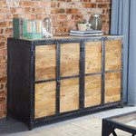 Ascot Industrial Reclaimed Wood and Metal Large Sideboard