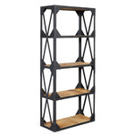 Ascot Industrial Reclaimed Wood and Metal Bookcase