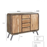 Aspen Reclaimed Solid Wood 2 Door 4 Drawer Sideboard