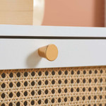 Croxley 1 Drawer White and Rattan Bedside Table