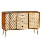 Edison 2 Door 3 Drawer Sideboard with Gold Legs