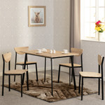 Riley Black and Oak Dining Table Set with 4 Chairs