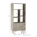 Light Gold Reclaimed Wood 2 Door Bookcase