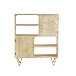 Light Gold Reclaimed Wood 2 Door Display Cabinet