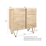 Light Gold Reclaimed Wood 2 Door 2 Drawer Sideboard