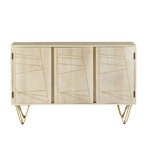 Light Gold Reclaimed Wood 3 Door Sideboard