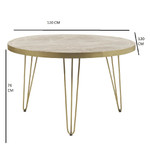 Light Gold Reclaimed Wood Round Dining Table