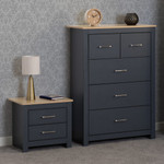 Portland Grey and Oak 2 Drawer Bedside