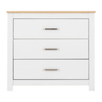 Portland White and Oak 3 Drawer Chest