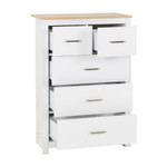 Portland White and Oak 3+2 Drawer Chest