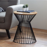 Jersey Oak Round Wire Lamp Table