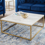 Scala Gold and White Marble Coffee Table