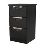 Camden Black Gloss 3 Drawer Bedside Cabinet