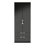 Camden Black Gloss 2 Door 2 Drawer Wardrobe