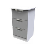 Camden Dust Grey and White 3 Drawer Bedside Cabinet