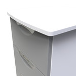 Camden Dust Grey and White 3 Drawer Bedside Cabinet