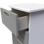 Camden Dust Grey and White 5 Drawer Narrow Bedside Cabinet 