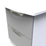 Camden Dust Grey and White 2 Drawer Bedside Cabinet
