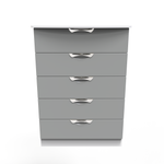 Camden Dust Grey and White 5 Drawer Chest