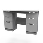 Camden Grey Double Pedestal 6 Drawer Dressing Table