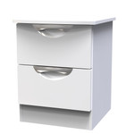 Camden White Gloss 2 Drawer Bedside Cabinet