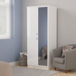 Camden White Gloss 2 Door Mirrored Wardrobe