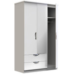 Camden White Gloss 3 Door 2 Drawer Mirrored Wardrobe