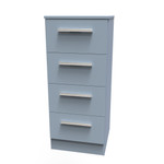 Contrast Denim Blue 4 Drawer Bedside Cabinet