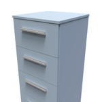 Contrast Denim Blue 4 Drawer Bedside Cabinet