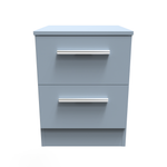 Contrast Denim Blue 2 Drawer Bedside Cabinet