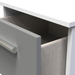 Contrast Dusk Grey and White 2 Drawer Bedside Cabinet