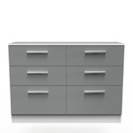 Contrast Dusk Grey and White 6 Drawer Midi Chest