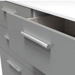 Contrast Dusk Grey and White 6 Drawer Midi Chest