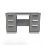 Contrast Dusk Grey and White Double Pedestal 6 Drawer Dressing Table