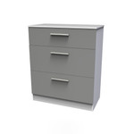 Contrast Dusk Grey and White 3 Drawer Chest 