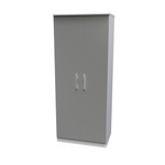 Contrast Dusk Grey and White 2 Door Wardrobe