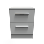 Contrast Dusk Grey 2 Drawer Bedside Cabinet