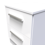 Contrast White Gloss and Matt 2 Drawer Bedside Cabinet