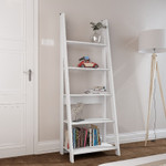 Tiva White Ladder Bookcase