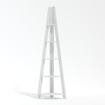 Tiva White Corner Ladder Bookcase 